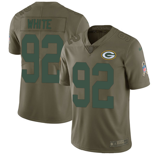 Nike Packers #92 Reggie White Olive Men's Stitched NFL Limited Salute To Service Jersey